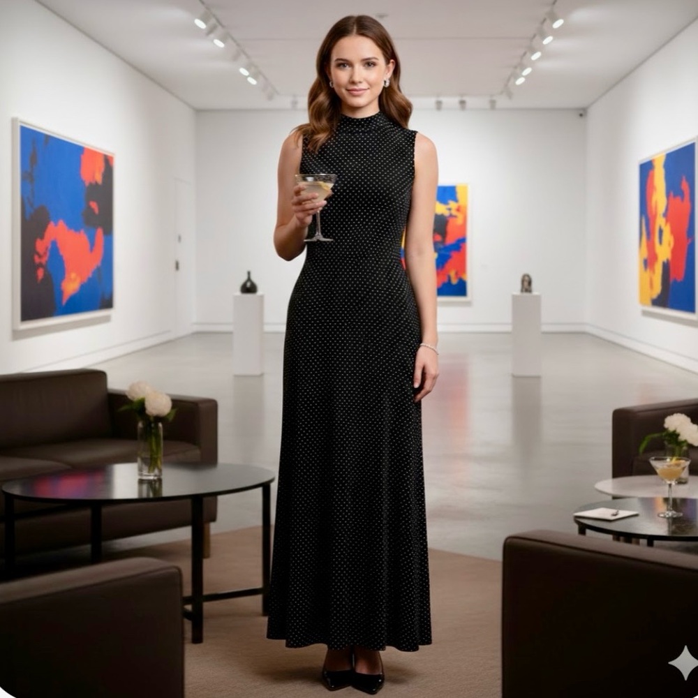 Ronni Nicole Black Polka Dot Dress